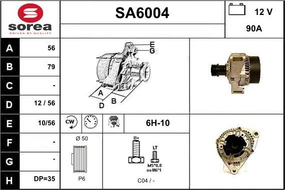 Sera SA6004 - Alternator furqanavto.az