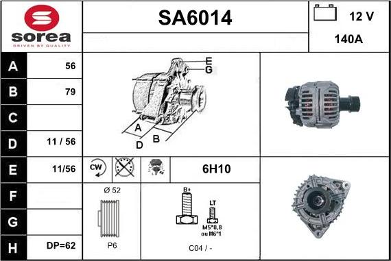 Sera SA6014 - Alternator furqanavto.az