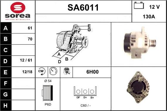 Sera SA6011 - Alternator furqanavto.az