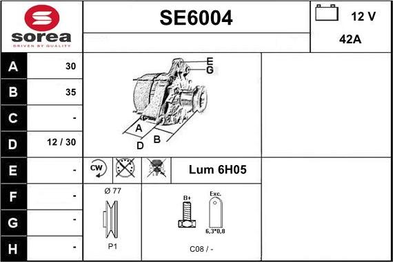 Sera SE6004 - Alternator furqanavto.az