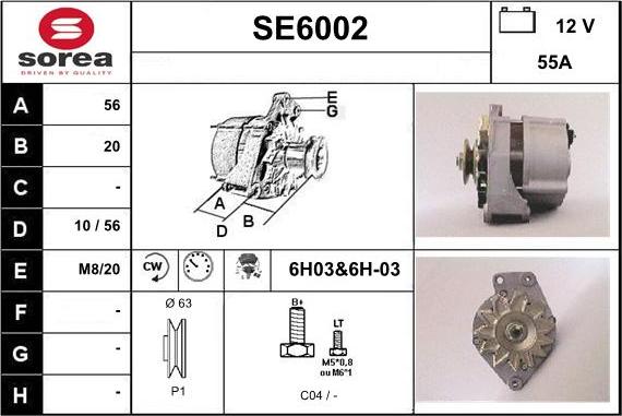 Sera SE6002 - Alternator furqanavto.az