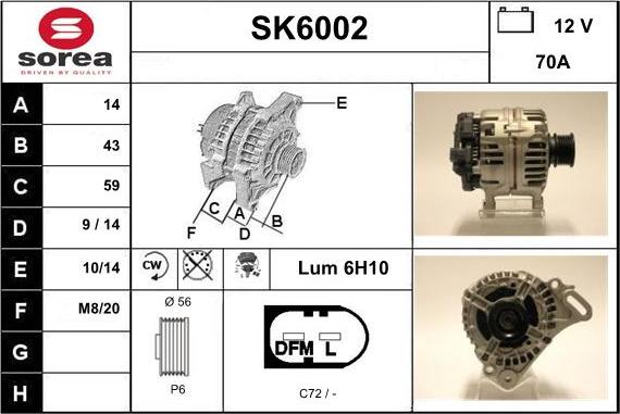 Sera SK6002 - Alternator furqanavto.az
