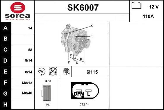 Sera SK6007 - Alternator furqanavto.az