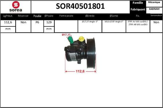 Sera SOR40501801 - Hidravlik nasos, sükan sistemi furqanavto.az