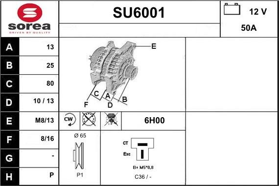 Sera SU6001 - Alternator furqanavto.az