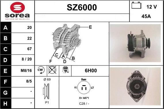 Sera SZ6000 - Alternator furqanavto.az