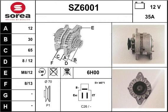 Sera SZ6001 - Alternator furqanavto.az