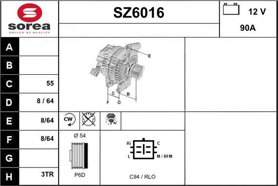 Sera SZ6016 - Alternator furqanavto.az