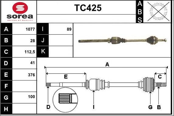 Sera TC425 - Sürücü mili furqanavto.az