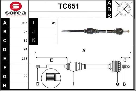 Sera TC651 - Sürücü mili furqanavto.az