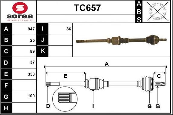 Sera TC657 - Sürücü mili furqanavto.az