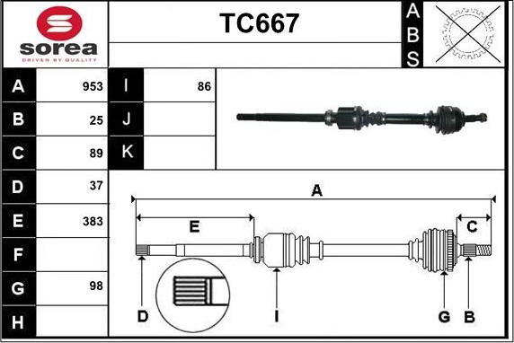 Sera TC667 - Sürücü mili furqanavto.az