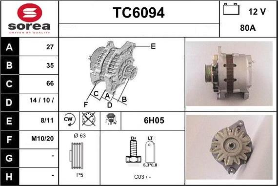 Sera TC6094 - Alternator furqanavto.az