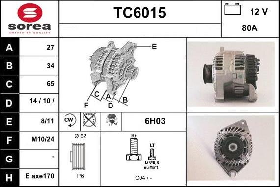 Sera TC6015 - Alternator furqanavto.az