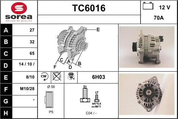 Sera TC6016 - Alternator furqanavto.az