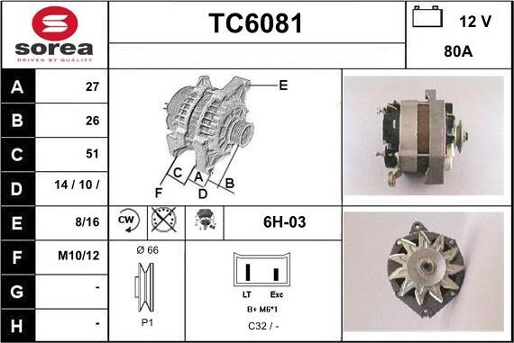 Sera TC6081 - Alternator furqanavto.az