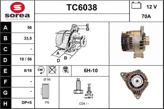 Sera TC6038 - Alternator furqanavto.az