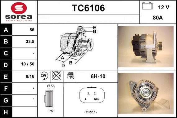 Sera TC6106 - Alternator furqanavto.az