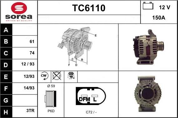 Sera TC6110 - Alternator furqanavto.az