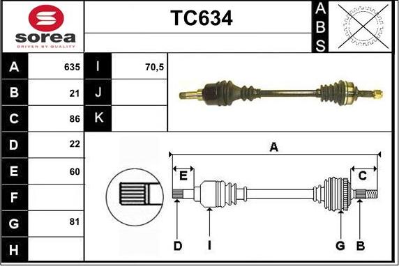 Sera TC634 - Sürücü mili furqanavto.az