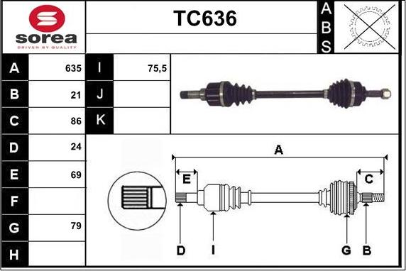 Sera TC636 - Sürücü mili furqanavto.az