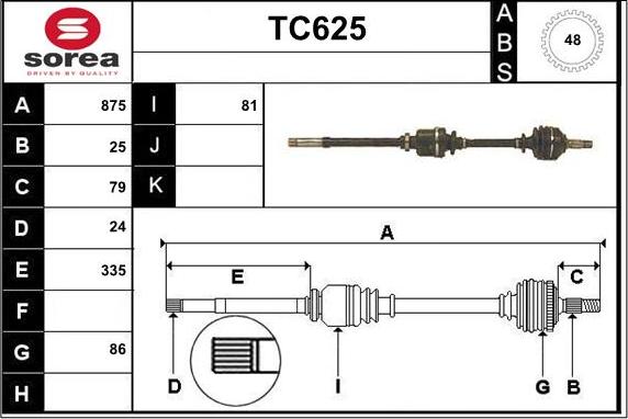 Sera TC625 - Sürücü mili furqanavto.az