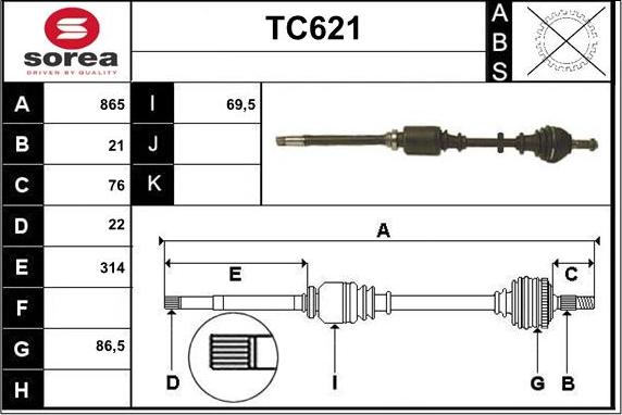 Sera TC621 - Sürücü mili furqanavto.az