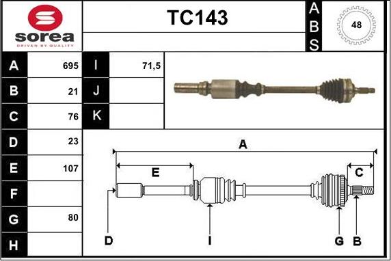 Sera TC143 - Sürücü mili furqanavto.az