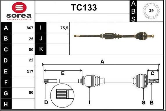 Sera TC133 - Sürücü mili furqanavto.az