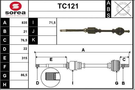 Sera TC121 - Sürücü mili furqanavto.az