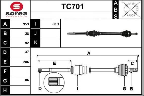 Sera TC701 - Sürücü mili furqanavto.az