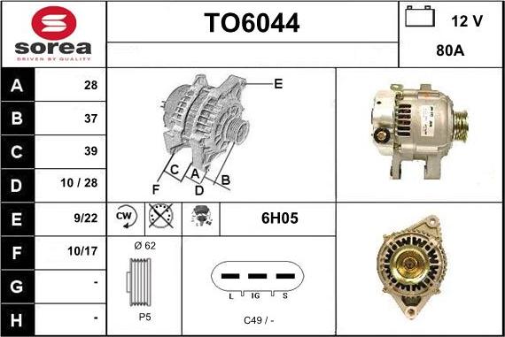 Sera TO6044 - Alternator furqanavto.az