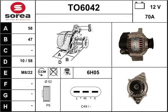 Sera TO6042 - Alternator furqanavto.az