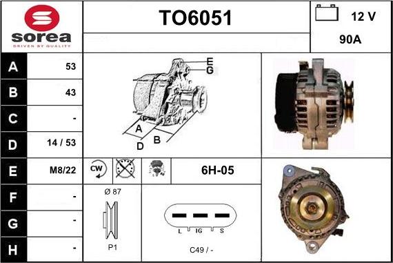 Sera TO6051 - Alternator furqanavto.az