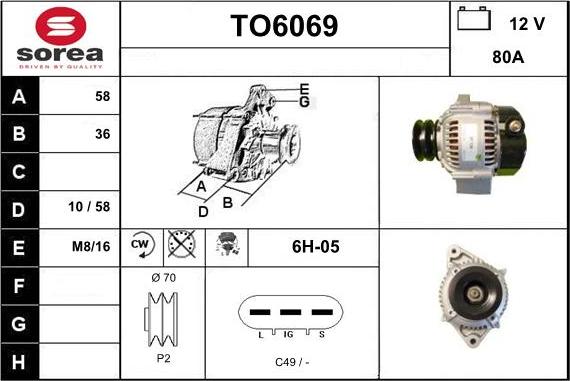 Sera TO6069 - Alternator furqanavto.az