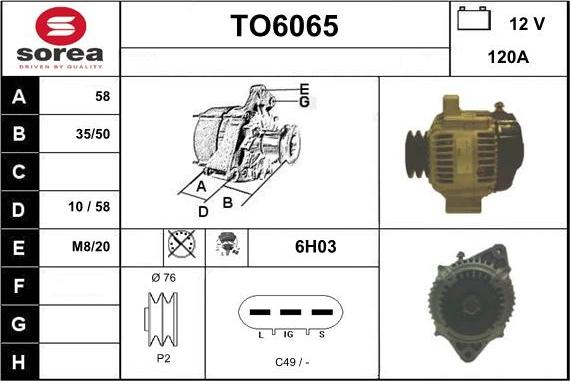 Sera TO6065 - Alternator furqanavto.az