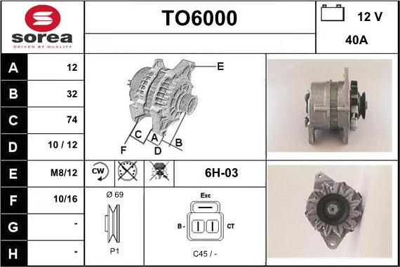 Sera TO6000 - Alternator furqanavto.az