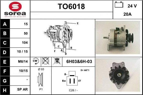 Sera TO6018 - Alternator furqanavto.az