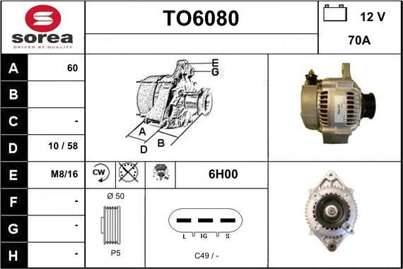 Sera TO6080 - Alternator furqanavto.az