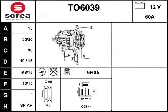 Sera TO6039 - Alternator furqanavto.az