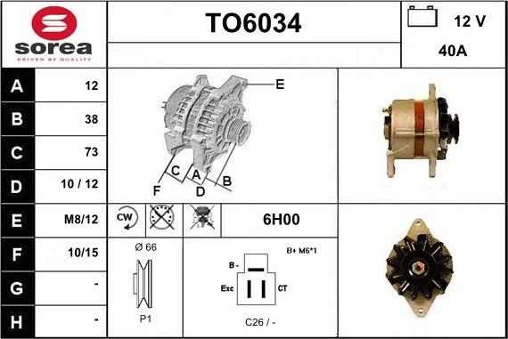 Sera TO6034 - Alternator furqanavto.az