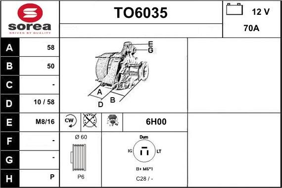 Sera TO6035 - Alternator furqanavto.az