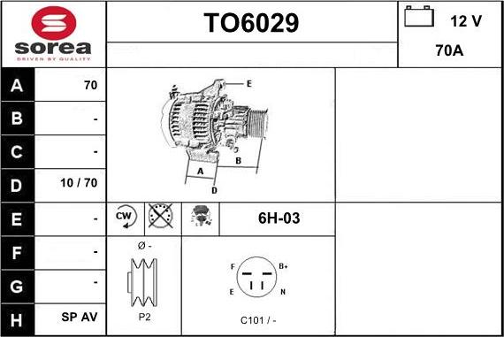 Sera TO6029 - Alternator furqanavto.az