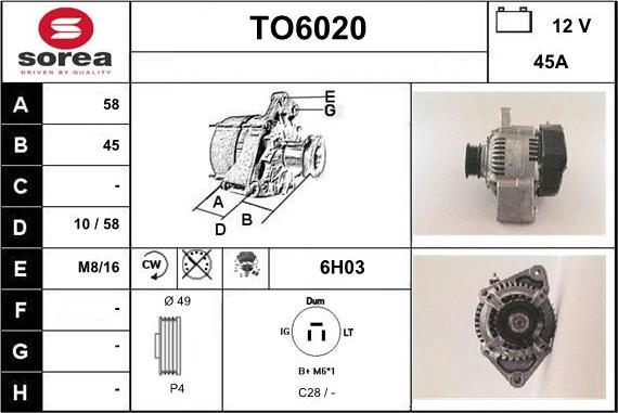 Sera TO6020 - Alternator furqanavto.az