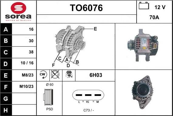 Sera TO6076 - Alternator furqanavto.az