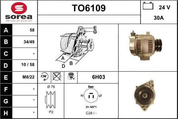 Sera TO6109 - Alternator furqanavto.az