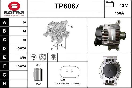 Sera TP6067 - Alternator furqanavto.az