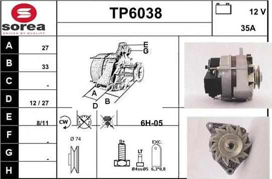 Sera TP6038 - Alternator furqanavto.az