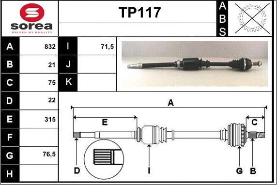 Sera TP117 - Sürücü mili furqanavto.az