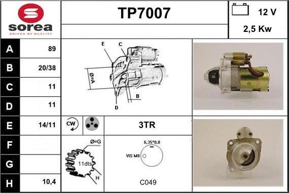 Sera TP7007 - Başlanğıc furqanavto.az